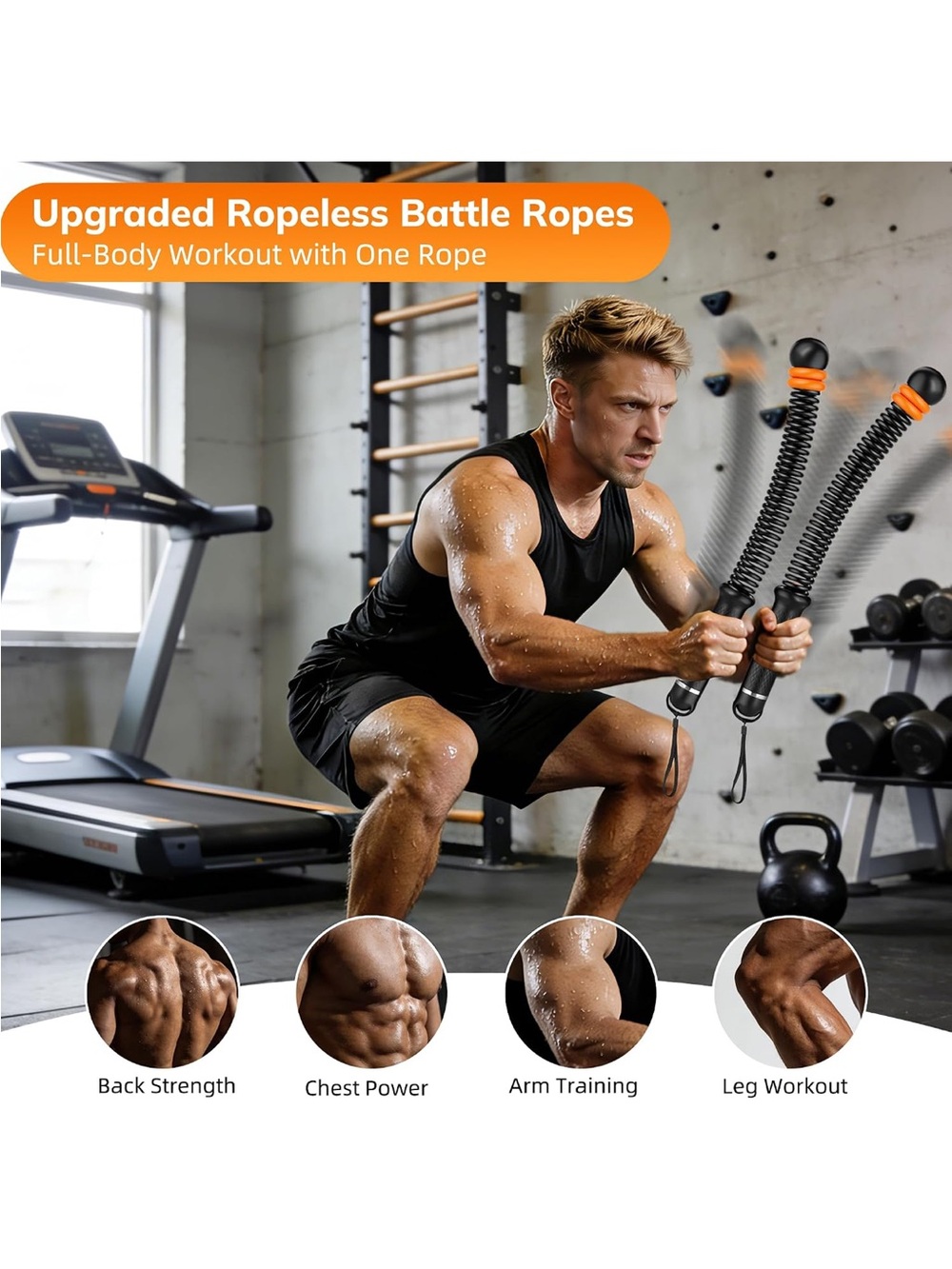 Weighted Ropeless Battle Ropes-Black - Picture 3 of 7